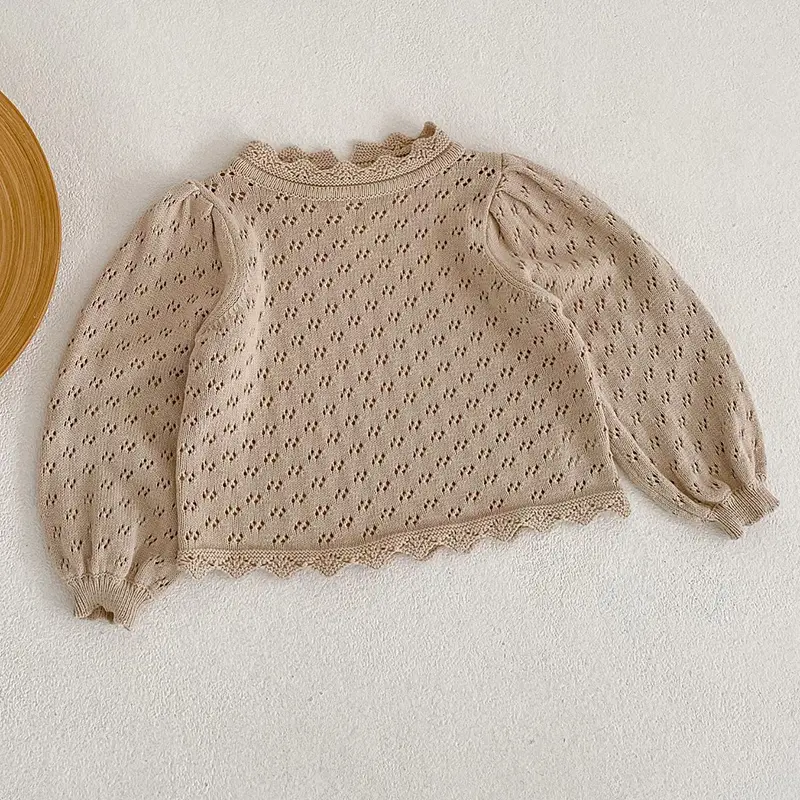Autumn Children Baby Loose Sweater Knit Winter Hollowed Out Baby Girl Clothes Round Neck Kids Toddler Girl Pullover Baby Outer