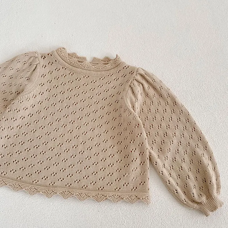 Autumn Children Baby Loose Sweater Knit Winter Hollowed Out Baby Girl Clothes Round Neck Kids Toddler Girl Pullover Baby Outer