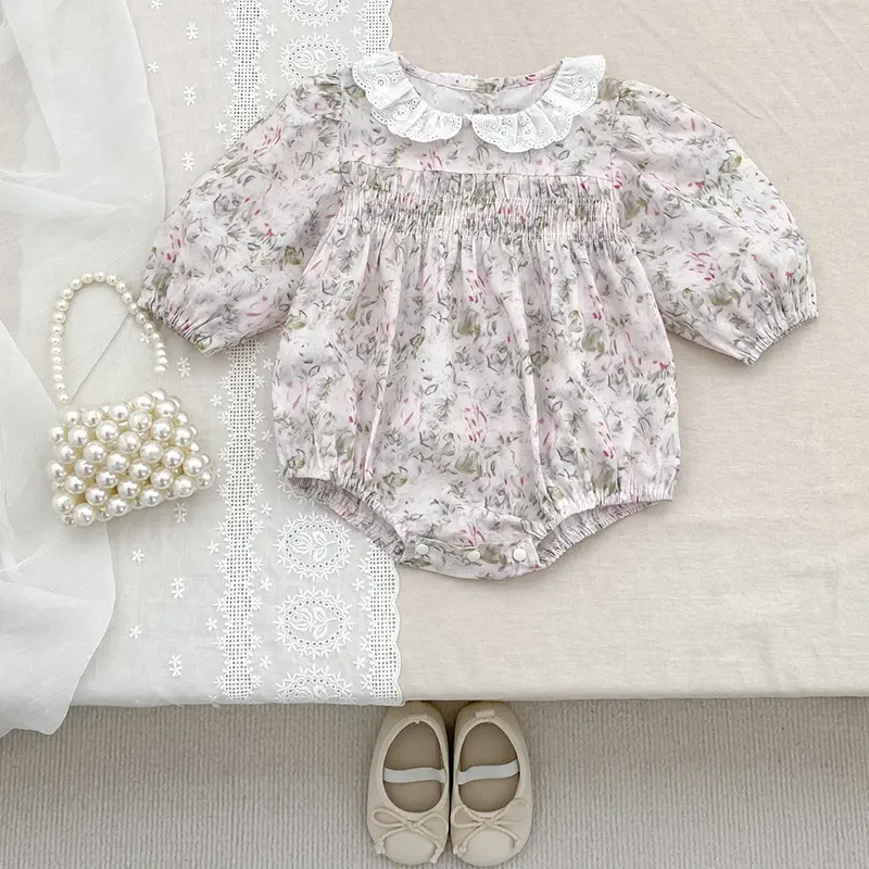Baby Clothes Baby Girl Corduroy Romper Long Sleeve Clothing Romper Newborn Cotton Floral Girls Bodysuit Infant One Piece Clothes