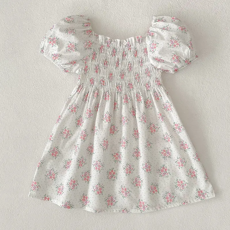 1-6Y Fashion Flowers Kids Clothing Baby Girls Dress Princess Ruffles Cotton Backless Newborn Infant Princess Dress Party Dresses