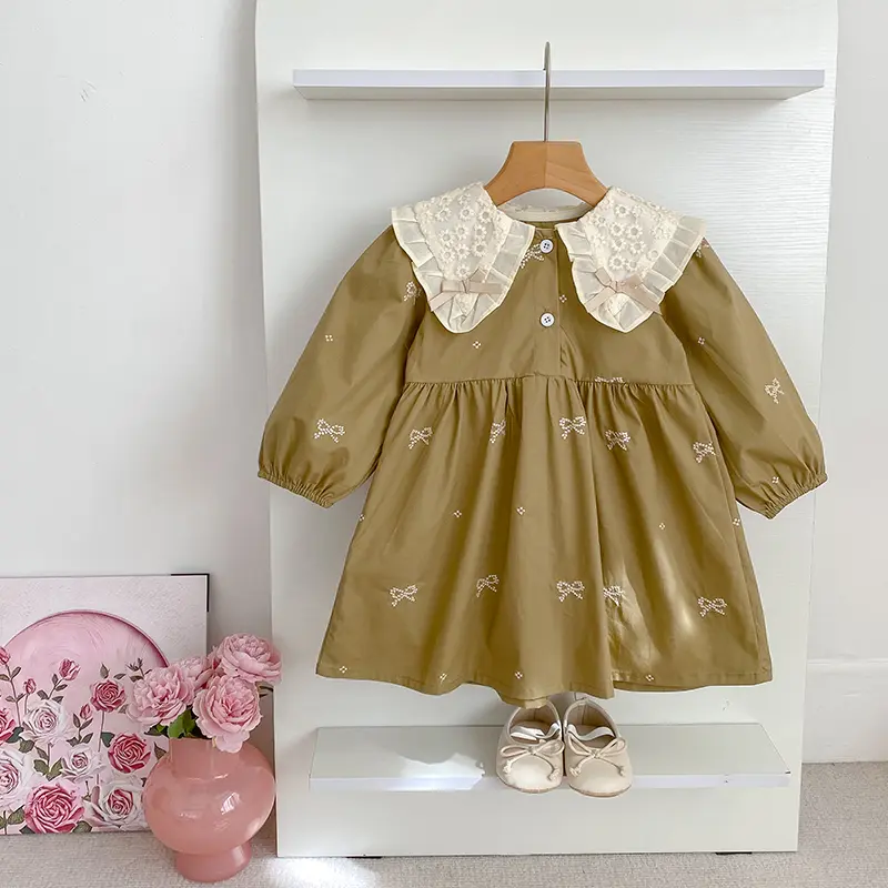 Sisters Clothes New Kids Baby Girls Sweet Embroider Sisters Rompers Lace Spring Autumn Kids Baby Girls Children Clothes Dress