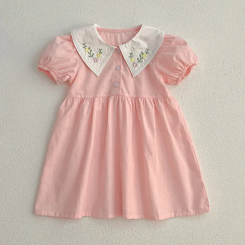 Summer New Kids Baby Girls Short Sleeve Sisters Embroider Dress Infant Rompers Kids Baby Girls Sweet Princess Clothes Rompers