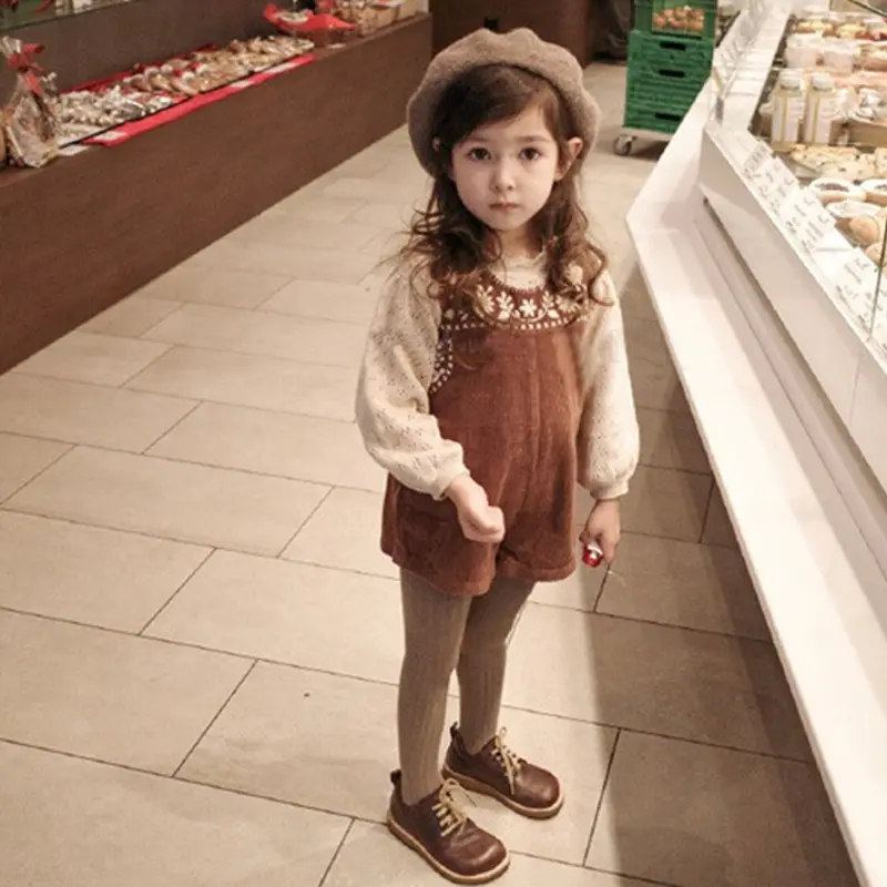 1-6Yrs Baby Girls Knit Sweater Cotton Long Sleeve Pullover Infant Toddler Fall Winter Top Clothes Hollowed Out Sweater Bottoming