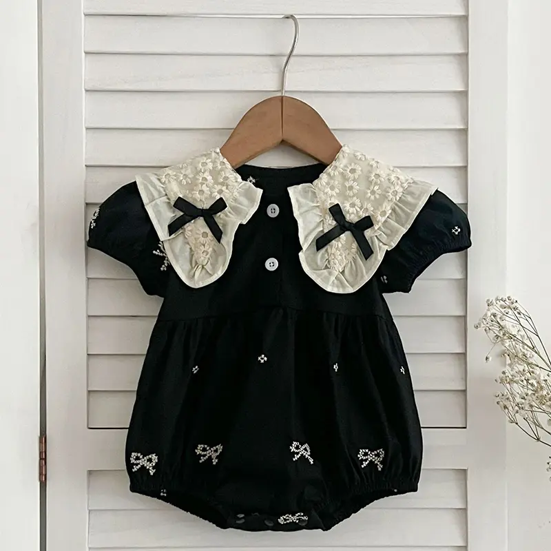 0-6Y Kids Party Dress Sisters Clothes Summer Embroidered Bow Toddler Baby Bodysuits Cotton Sisters Clothes Girls Princess Dress