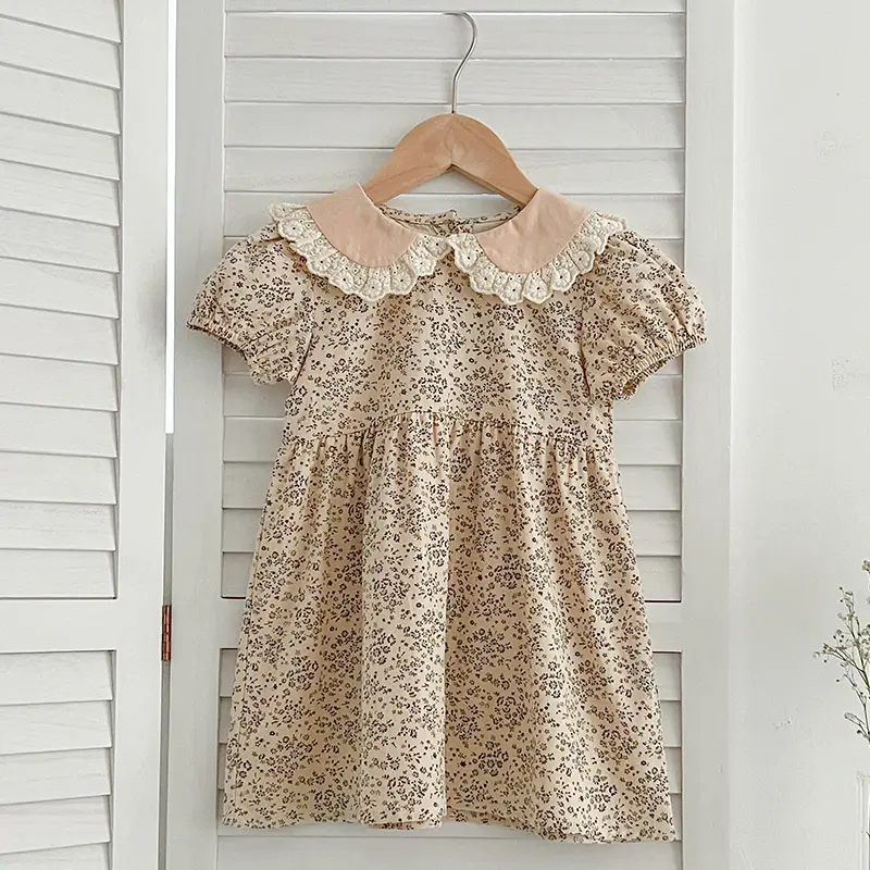Summer Baby Girls Sister Clothes New Toddler Baby Rompers Princess Children Girls Short Sleeved Floral Printed Dresses Clothes