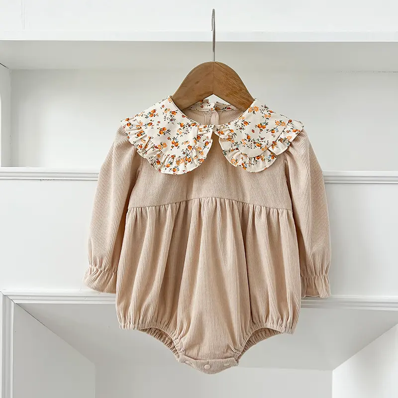 Spring New Baby Girls Sister Clothes Toddler Baby Rompers Princess Children Girls Long Sleeves Floral Printed Dresses Clothes