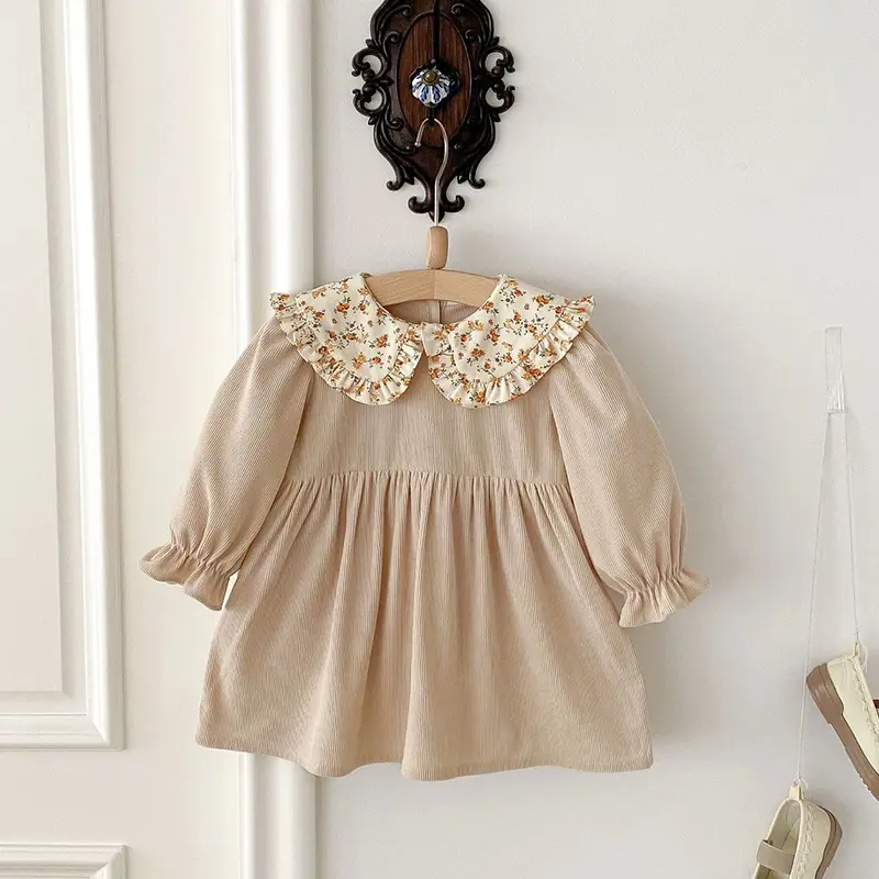 2025 Spring Girl's Fashion Embroidery Dress Baby Girl Korean Style Long-sleeved Flower Clothing Kids Casual Toddler Party Dress