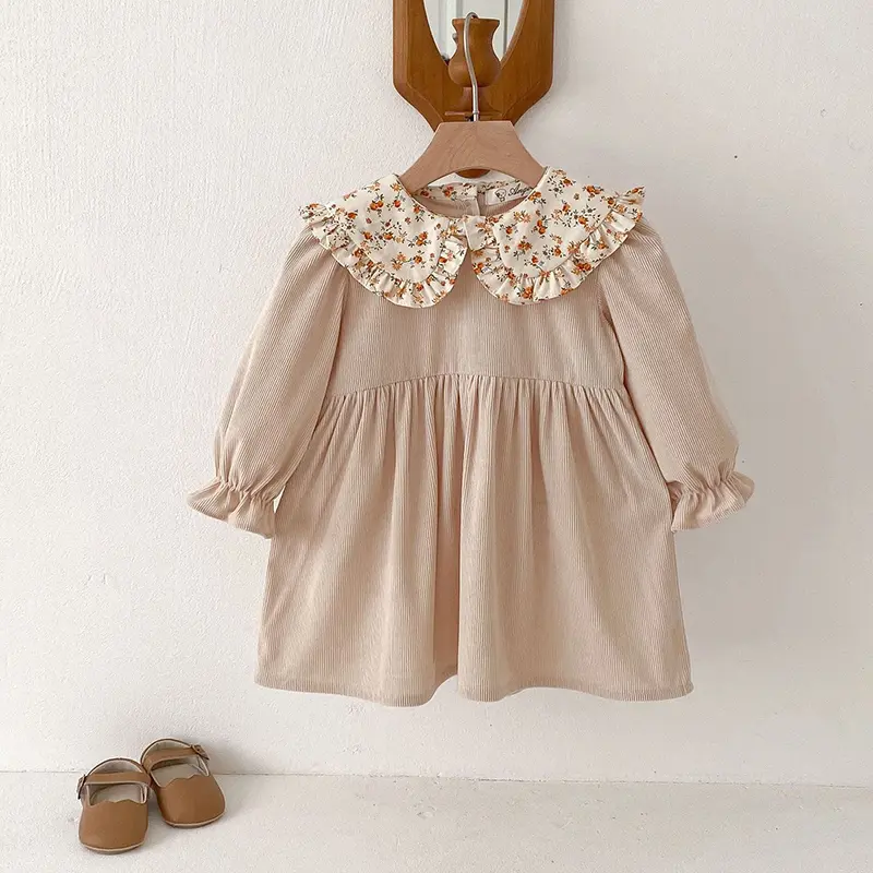 2025 Spring Girl's Fashion Embroidery Dress Baby Girl Korean Style Long-sleeved Flower Clothing Kids Casual Toddler Party Dress