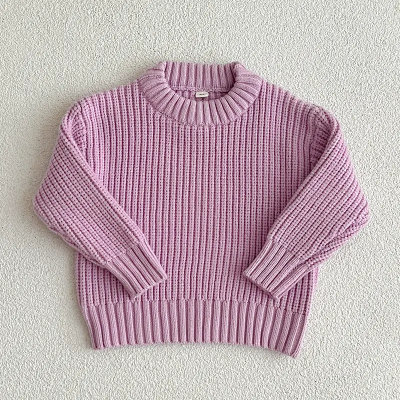 Toddler Infant Kids Knitwear Autumn Baby Boys Girls Knit Sweater Clothes Cotton Soft Winter Long Sleeve Baby Pullover Tops 0-6Y