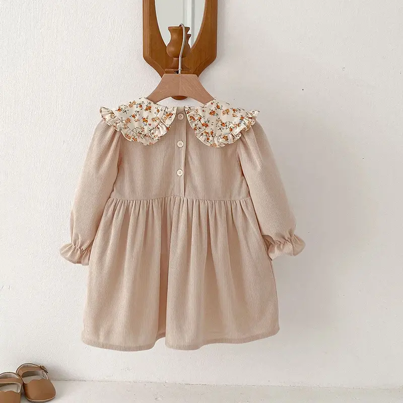 2025 Spring Girl's Fashion Embroidery Dress Baby Girl Korean Style Long-sleeved Flower Clothing Kids Casual Toddler Party Dress