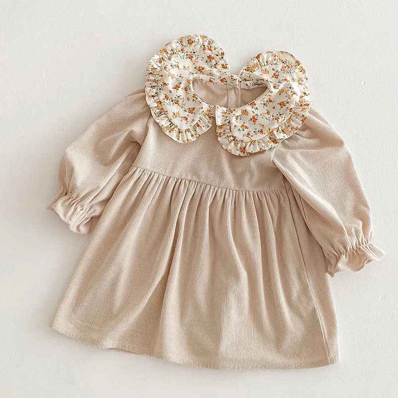 2025 Spring Girl's Fashion Embroidery Dress Baby Girl Korean Style Long-sleeved Flower Clothing Kids Casual Toddler Party Dress