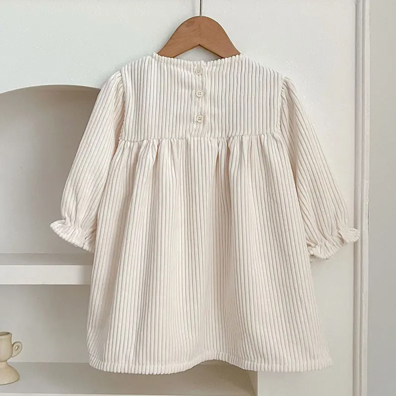 Spring Autumn Kids Baby Girls Long Sleeve Sweet Embroider Princess Dress Casual Baby Girls Dress Children Clothes Dress