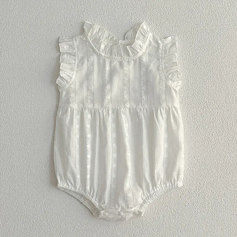 0-24M Newborn Baby Girl Romper 2025 Summer Baby Girl Clothing Toddler Baby Girls Jumpsuit Sleeveless Cotton Dot Print Clothing
