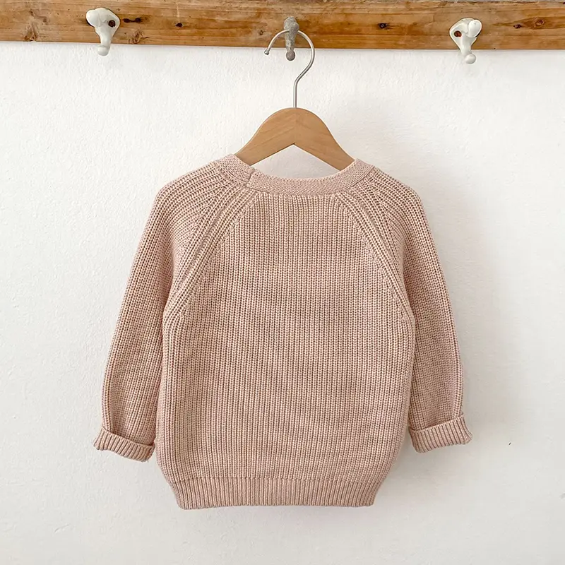 Baby Boys Knit Cardigan Girls Autumn Winter Knitted Sweater Long Sleeve Solid Color Single-breasted Knitwear Cardigan Jacket