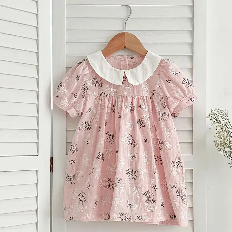 New Sister Matching Outfit Summer Sister Baby Girls Flower Dresses Girl Baby Romper Princess Dress Toddler Pink Princess Romper