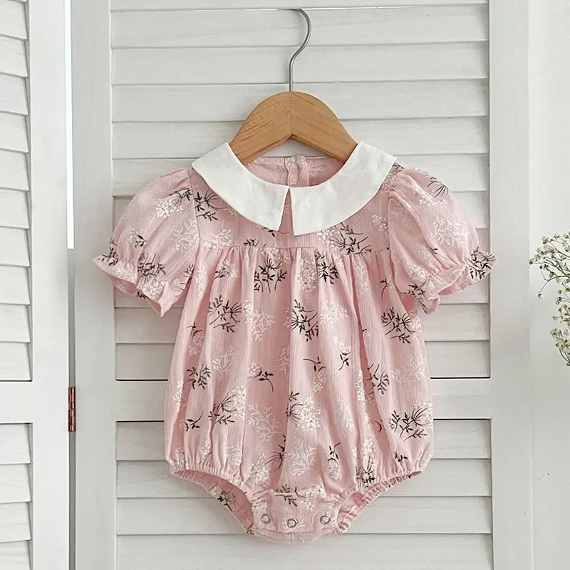 New Sister Matching Outfit Summer Sister Baby Girls Flower Dresses Girl Baby Romper Princess Dress Toddler Pink Princess Romper