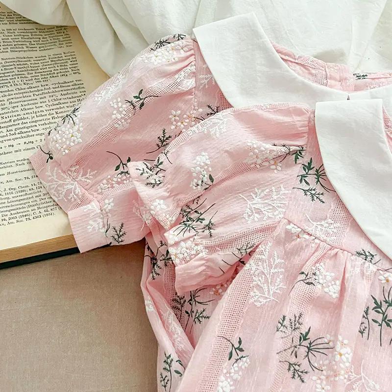New Sister Matching Outfit Summer Sister Baby Girls Flower Dresses Girl Baby Romper Princess Dress Toddler Pink Princess Romper