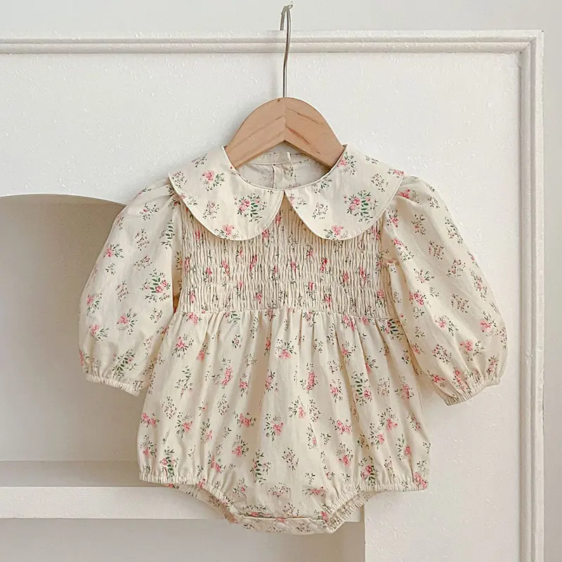 New Baby Clothing ﻿Floral One Piece Infant Newborn Baby Girl Bodysuits Polk Collar Princess Sweet Kids Romper Jumpsuit Newborns