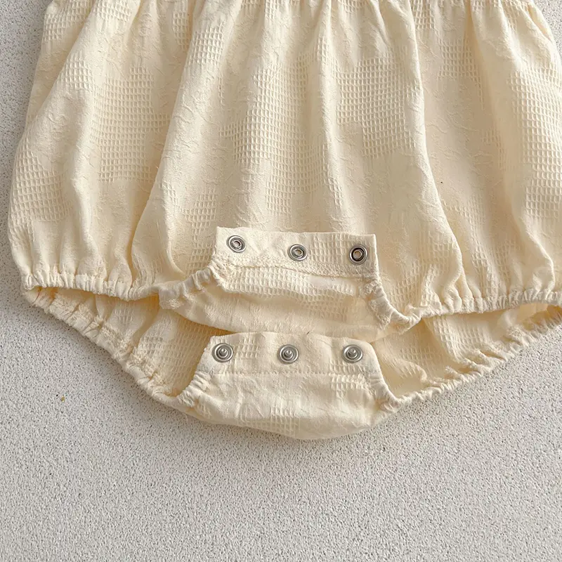 Summer Newborn Toddler Baby Girls Pure Color Jumpsuit Sweet Baby Girls Short Sleeves Kids Princess Dress Girls Sister Clothes