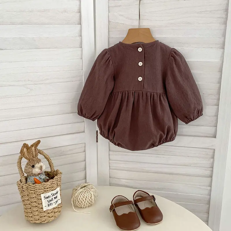 Autumn Princess Baby Girl Romper Spring Newborn Baby Girl Clothes Cotton Embroidery Floral Infant Outfits Cotton Baby Clothes