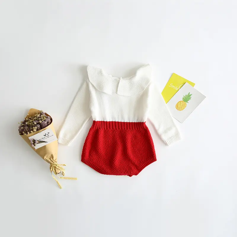 Newborn 2025 Kids Romper Baby Girl Long Sleeve Knitting Romper Girls Patchwork Jumpsuit Clothes Spring Autumn Outfit