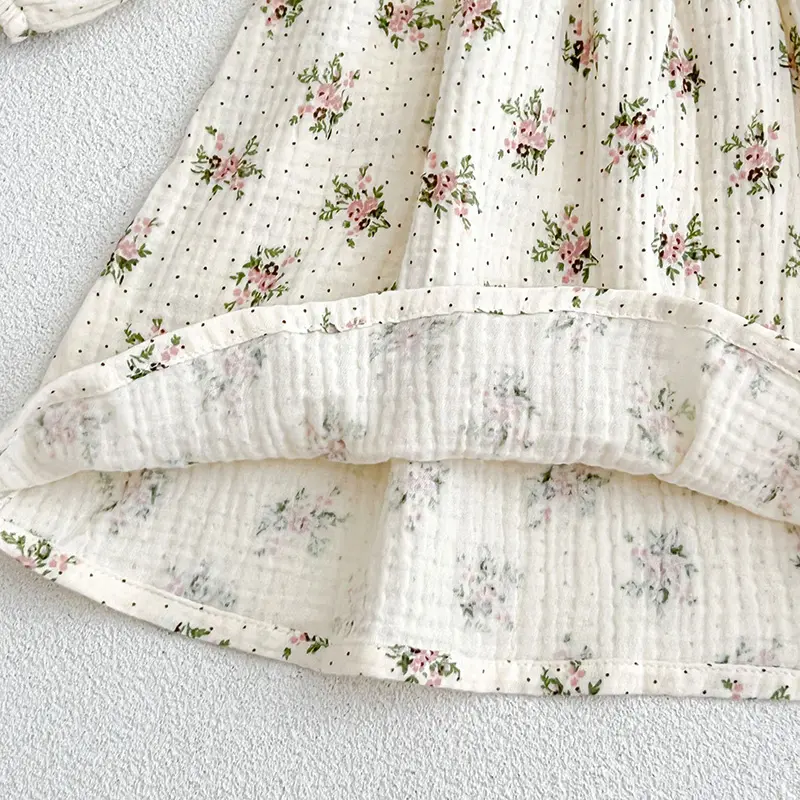 Spring Autumn Kids Baby Girls Long Sleeve Sweet Flower Printing Princess Dress Casual Baby Girls Dress Children Clothes Dress