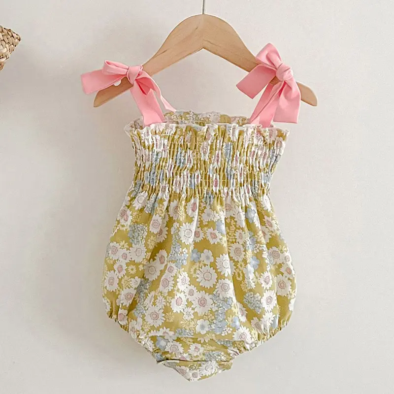 Summer Newborn Sweet Baby Girls Printing Jumpsuit Toddler Baby Girls Sleeveless Kids Princess Dress Girls Sister Clothes