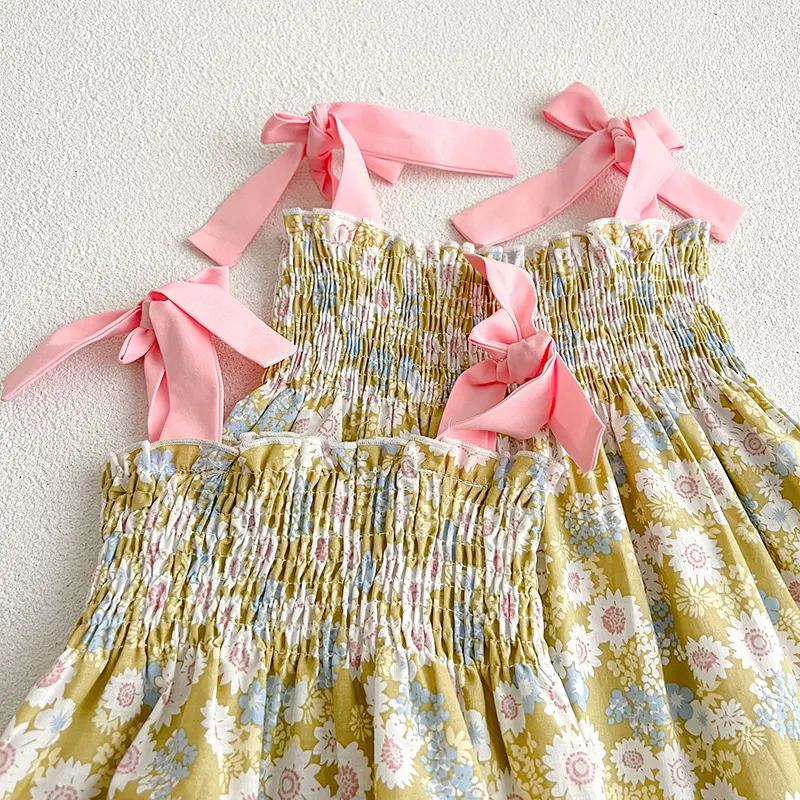 Summer Newborn Sweet Baby Girls Printing Jumpsuit Toddler Baby Girls Sleeveless Kids Princess Dress Girls Sister Clothes