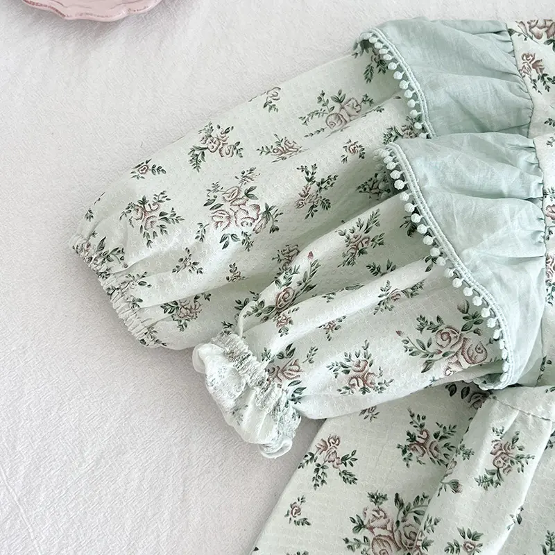 New Newborn Kids Baby Girls Long Sleeve Sweet Printing Princess Rompers Spring Autumn Infant Kids Baby Girls Rompers Clothes