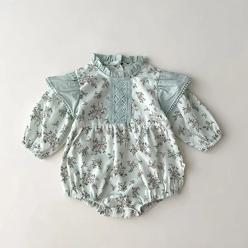 New Newborn Kids Baby Girls Long Sleeve Sweet Printing Princess Rompers Spring Autumn Infant Kids Baby Girls Rompers Clothes