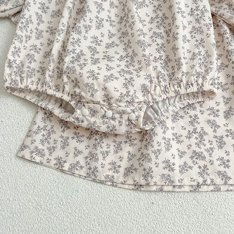 Infant Kids Baby Girls Long Sleeve Lace Collar Flower Print Sisters Dress Autumn Kids Baby Girls Princess Clothes Rompers