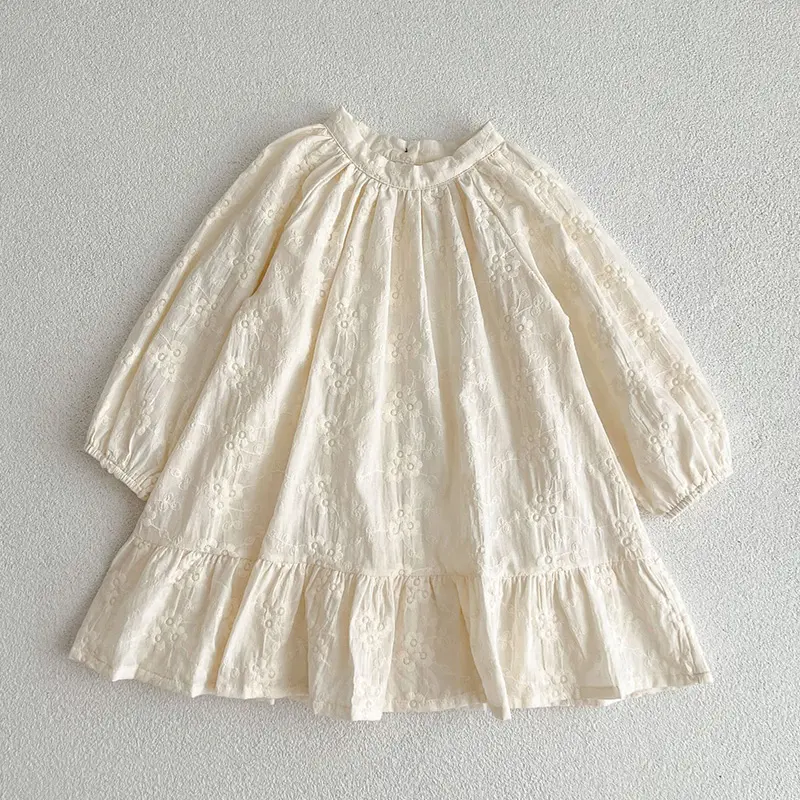 Spring Kids Baby Girls Long Sleeve Sweet Embroidery Princess Dress New Autumn Kids Baby Girls Dress Children Clothes Dress