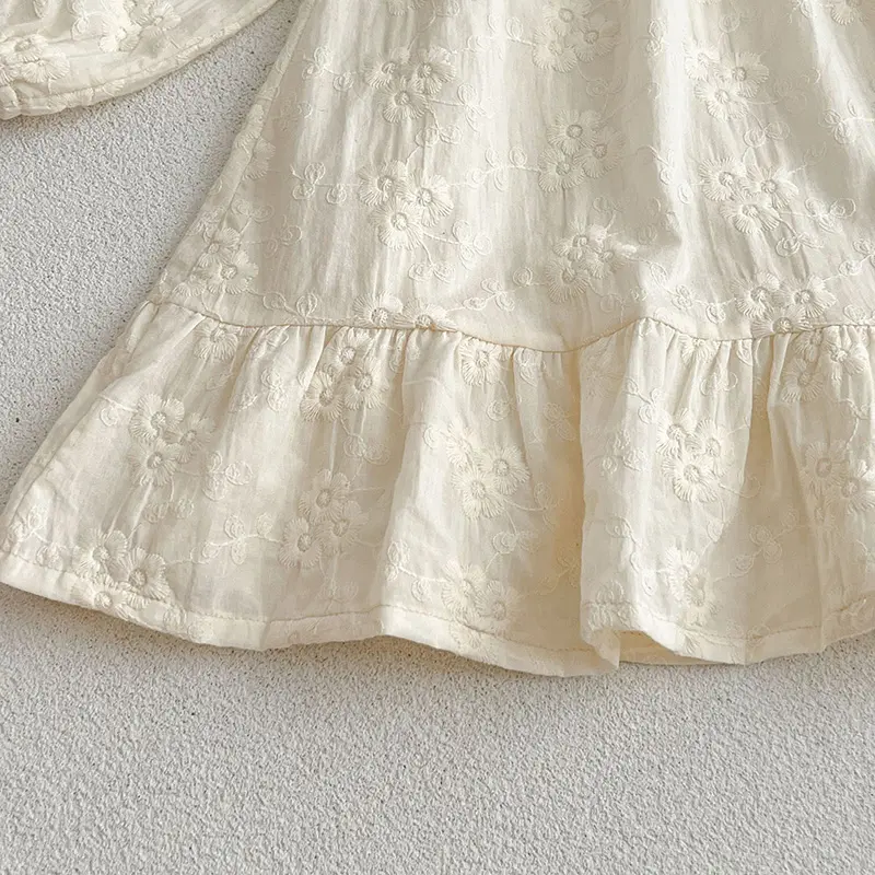 Spring Kids Baby Girls Long Sleeve Sweet Embroidery Princess Dress New Autumn Kids Baby Girls Dress Children Clothes Dress
