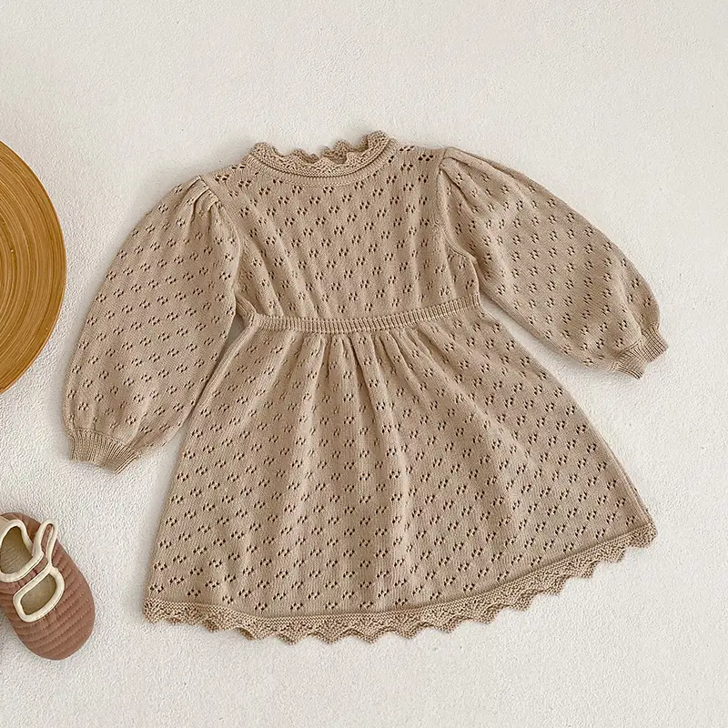 Newborn Baby Girls Long Sleeve Lace Sister Suit Knit Rompers Dress Tops Infant Jumpsuit Kids Baby Girls Rompers Clothes