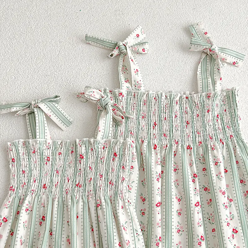 Sister Dress Summer Newborn Sweet Baby Girls Jumpsuit Toddler Baby Girls Sleeveless Flower Print Princess Dress Sister Clothes