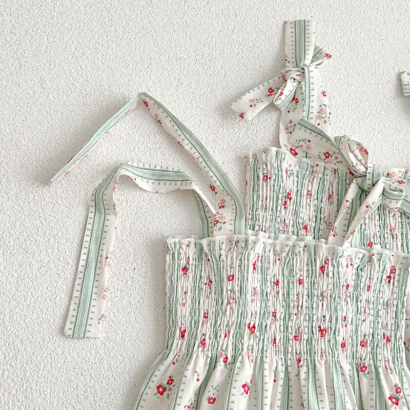 Sister Dress Summer Newborn Sweet Baby Girls Jumpsuit Toddler Baby Girls Sleeveless Flower Print Princess Dress Sister Clothes