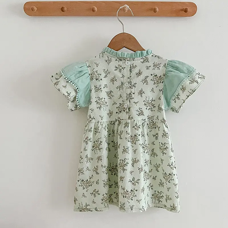 Sister Baby Girls Clothes Summer Baby Girls Short Sleeve ​Dress Flower Baby Romper Princess Dress Kids Matching Sister Outfit