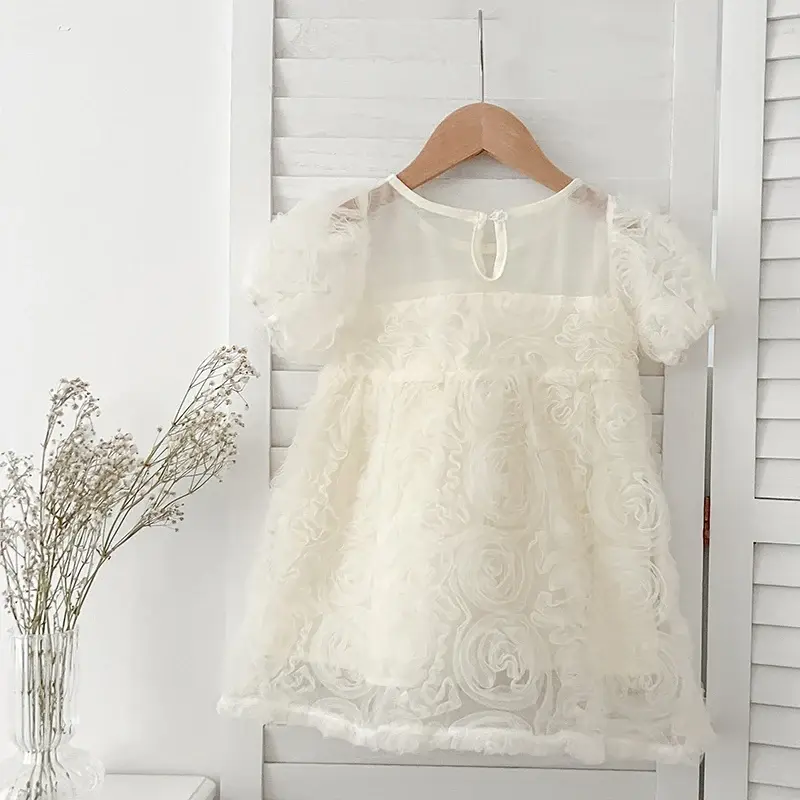 Fashion Baby Girl Princess Tutu Dress Puff Sleeve Infant Toddler Dress Mesh Tulle Vestido Party Pageant Birthday Ball Gown Dress