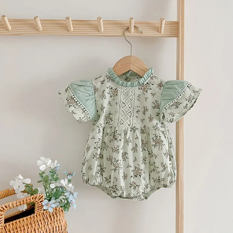 Sister Baby Girls Clothes Summer Baby Girls Short Sleeve ​Dress Flower Baby Romper Princess Dress Kids Matching Sister Outfit