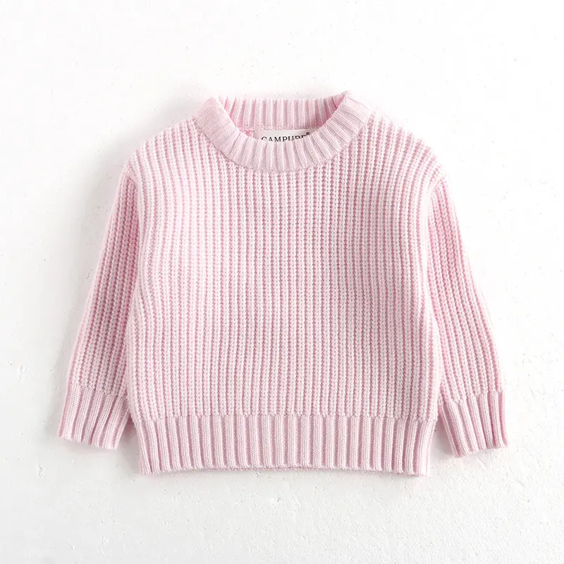 0-6Yrs Baby Boys Sweaters Spring Autumn Children Solid Color Basic Warm Knit Sweater Kids Girls Baby Pullover Sweaters Clothes