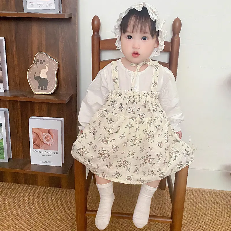 Baby Girls Romper Autumn Infant Bodysuit Dress Lace Flower Cotton Long Sleeved Newborn Baby Jumpsuit Princess Baby Girl Clothing