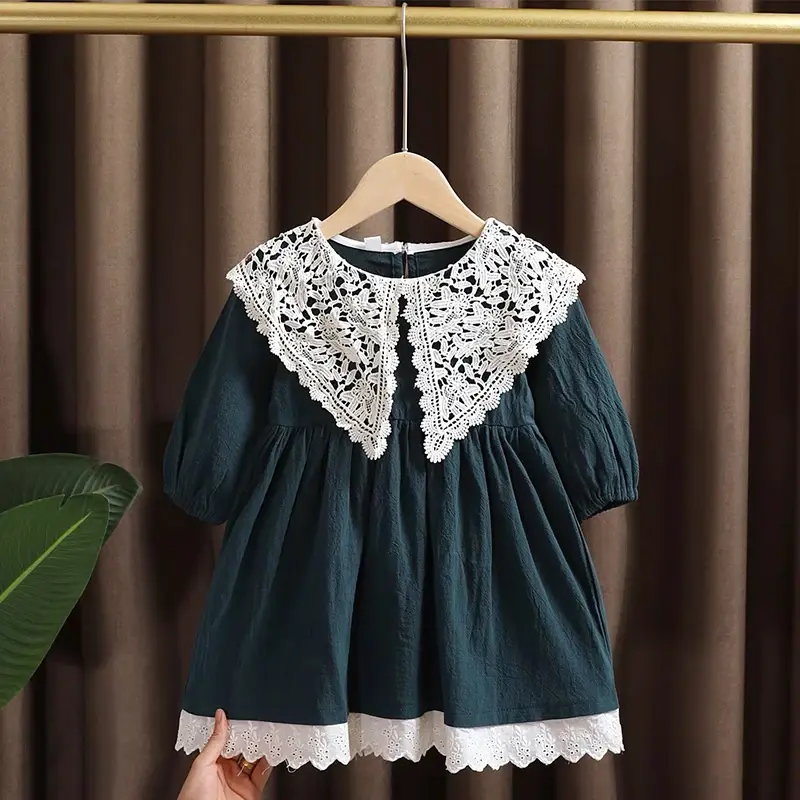 1-6Y Baby Girl Christmas Dress Fashion Autumn Dress Lace Princess Style   Dress Comfortable Fabric Outgoing Party Wear Clothing