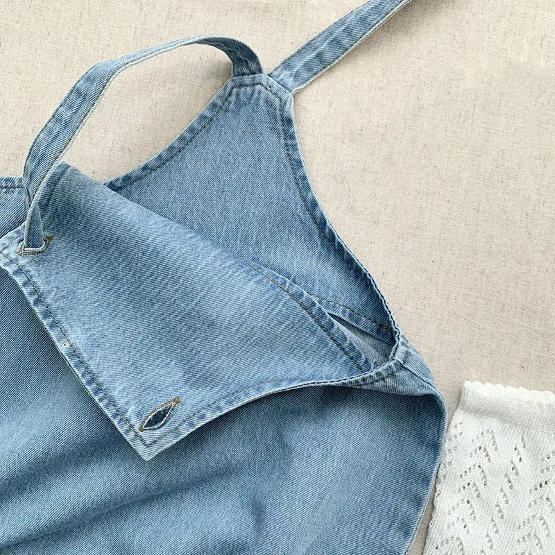 2025 New Baby Boy Girl Romper Cowboy Sleeveless Jumpsuit Toddler Baby Boy Girl Romper Solid Color Boy Casual Costume Baby Romper
