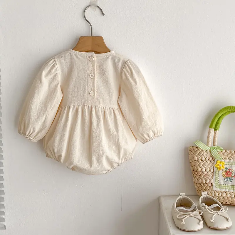 Girls Baby Embroidered Princess Jumpsuit Long Sleeve Thin Style Spring Autumn Children Clothing Cotton Infant Baby Girls Romper