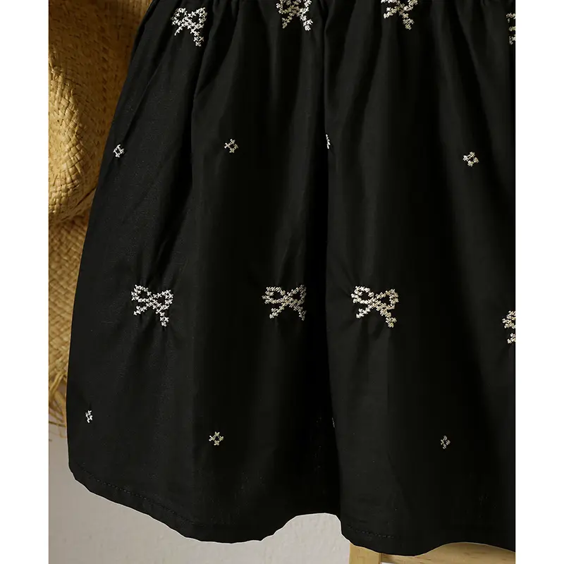 1-6Yrs Girls Princess Dress Short Sleeved Girls Clothing Summer Bow Embroidery Bow Casual Dresses Sweet and Cute Kids Clothes