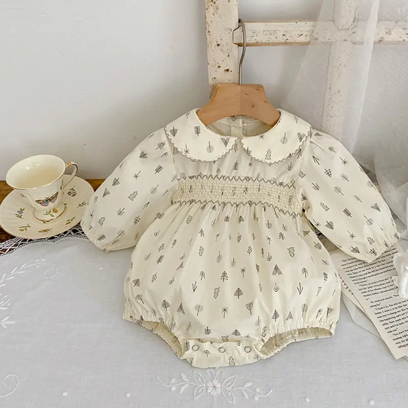 New Autumn Infant Kid Baby Girls Rompers Newborn Kids Baby Girls Rompers Long Sleeve Sweet Print Princess Rompers Cotton Clothes