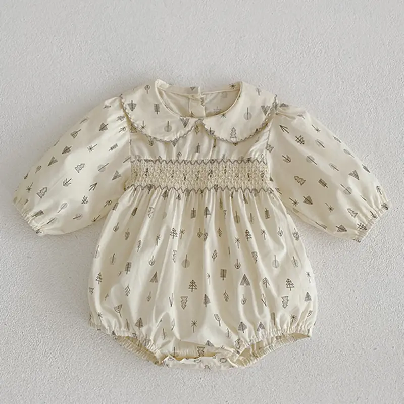 New Autumn Infant Kid Baby Girls Rompers Newborn Kids Baby Girls Rompers Long Sleeve Sweet Print Princess Rompers Cotton Clothes
