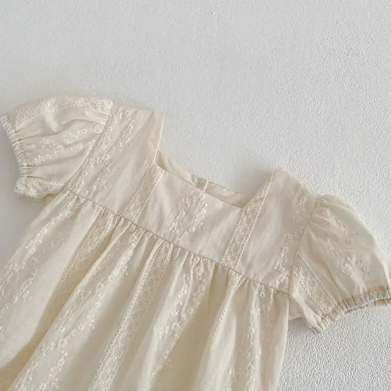 2025 Baby Girl Romper Summer 0-24M Children Clothes Korean Style Climbing Suit Short Sleeved Cotton Embroidery Newborn Romper