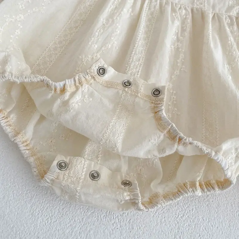 2025 Baby Girl Romper Summer 0-24M Children Clothes Korean Style Climbing Suit Short Sleeved Cotton Embroidery Newborn Romper