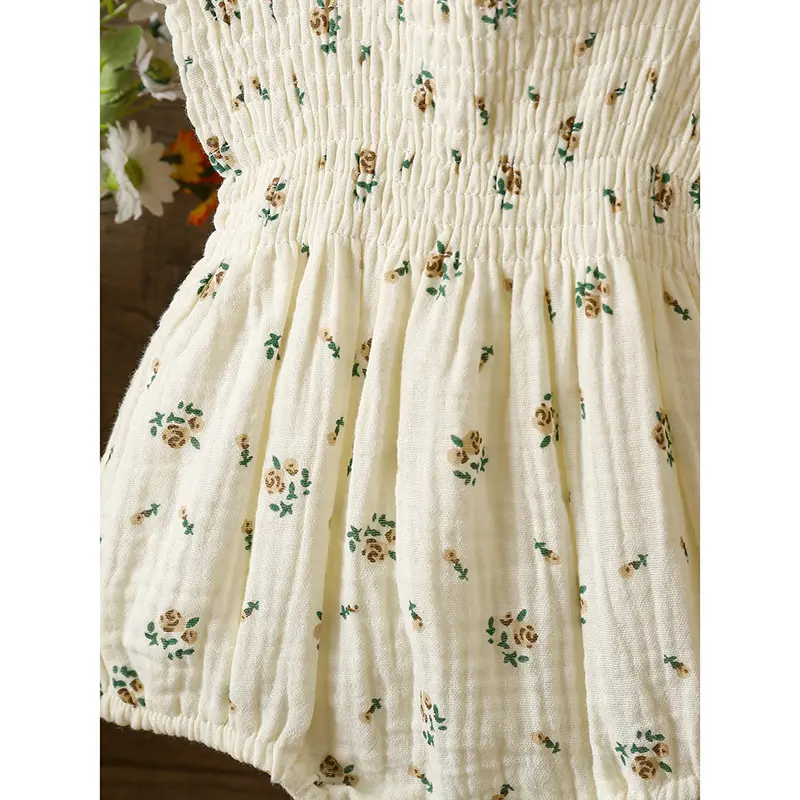 Summer  Infant Girls Cotton Floral Infant Newborn Baby Girls Bodysuit Active Floral Babe Camisole One Piece Baby Girls Clothes